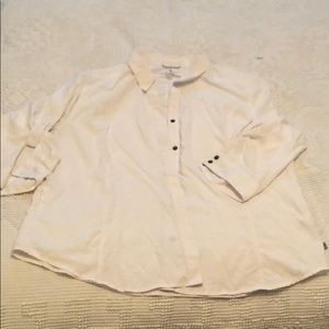 White 3/4 sleeve expedition snap shirt